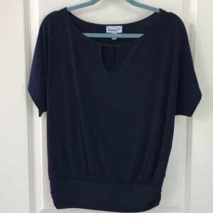 Flowing Dark Navy Blue Top